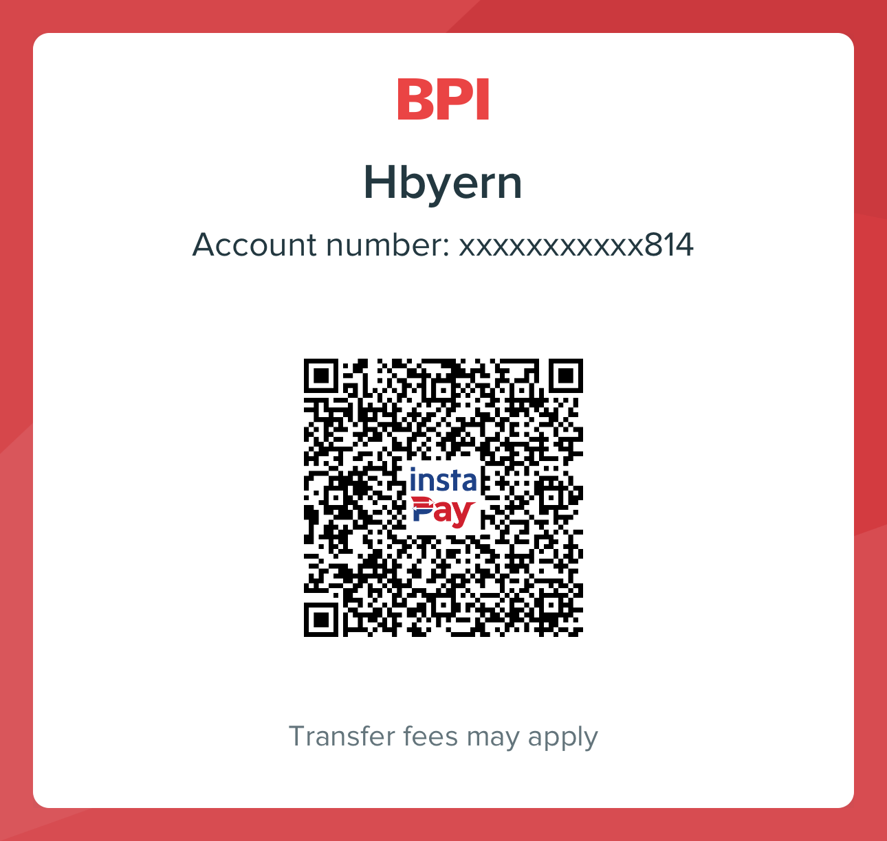 BPI payment QR code